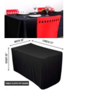 100% Polyester Rectangular Tablecloth by Utopia Kitchen (30 X 72 Inches / Black)